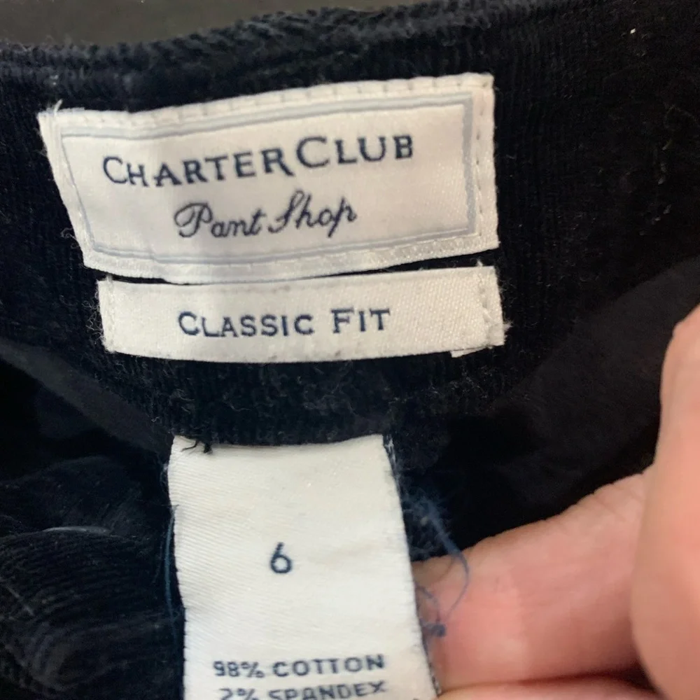 Charter Club “classic fit” black corduroy pants size 6 - Picture 3 of 3